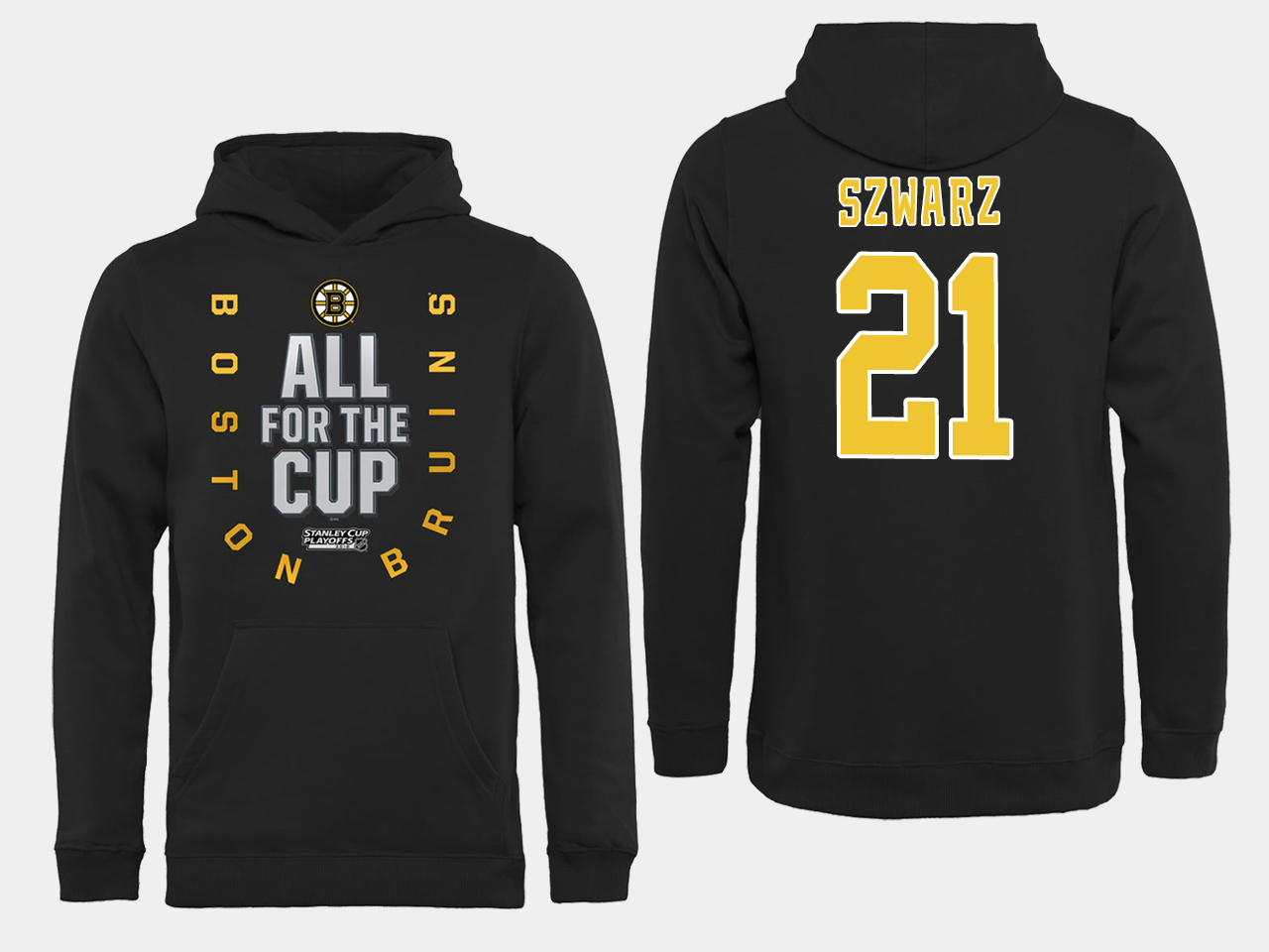 NHL Men Boston Bruins #21 Szwarz Black All for the Cup Hoodie->boston bruins->NHL Jersey